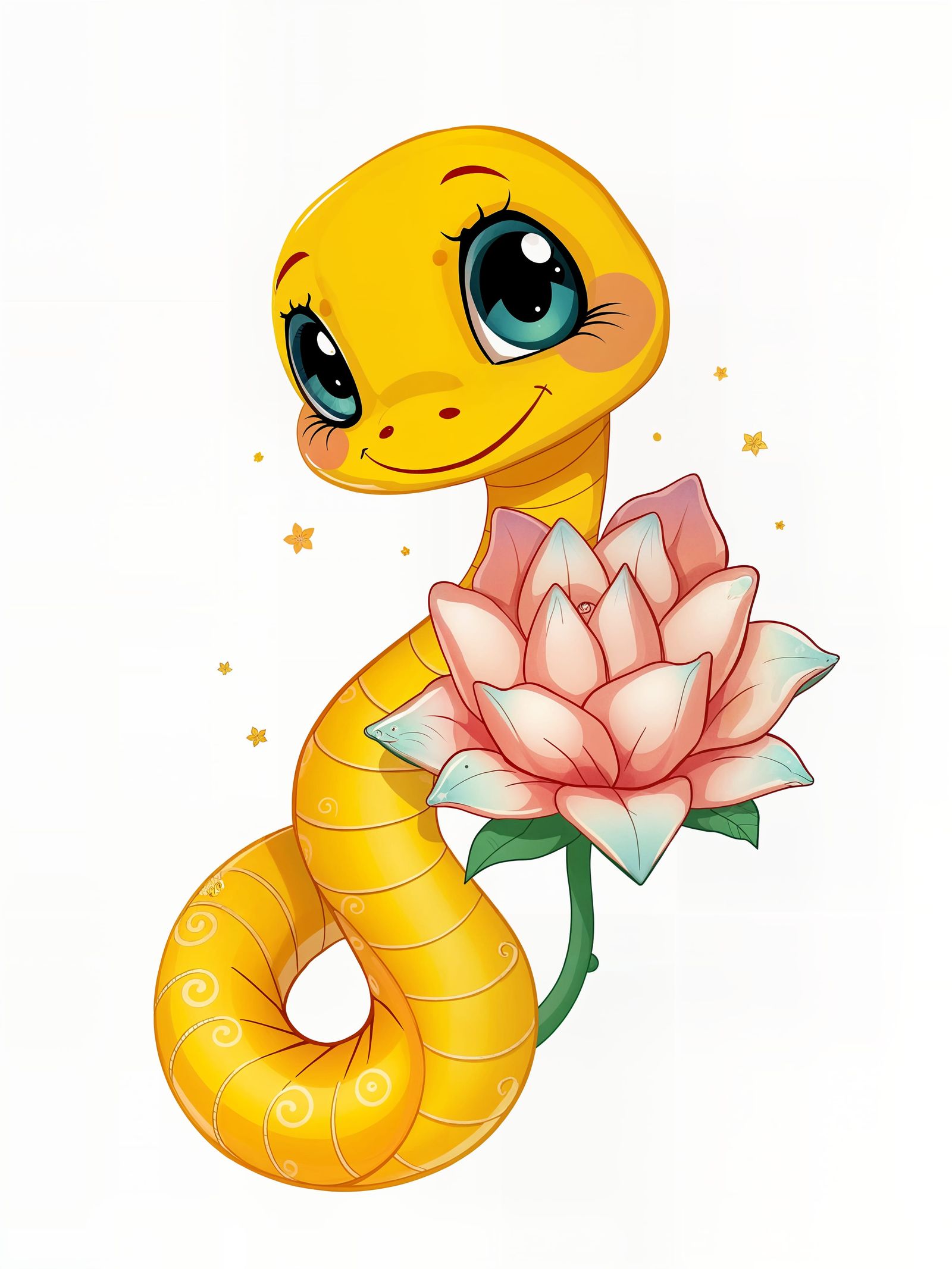 Whimsical Yellow Serpent Celebrates Year of the Snake