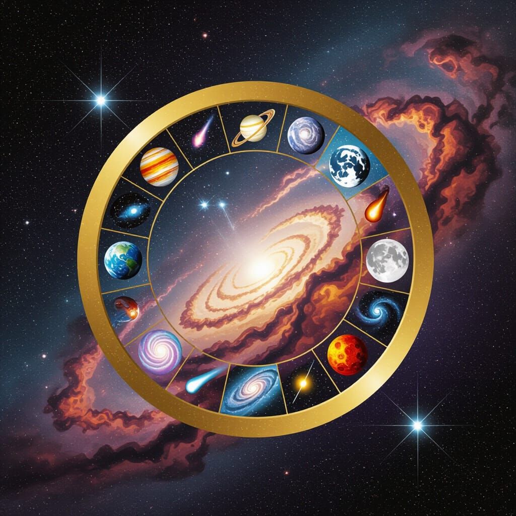 Golden Space Portal with Astral Artwork