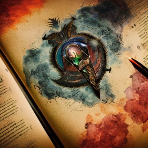 Esoteric Grimoire in Hyperrealistic Style