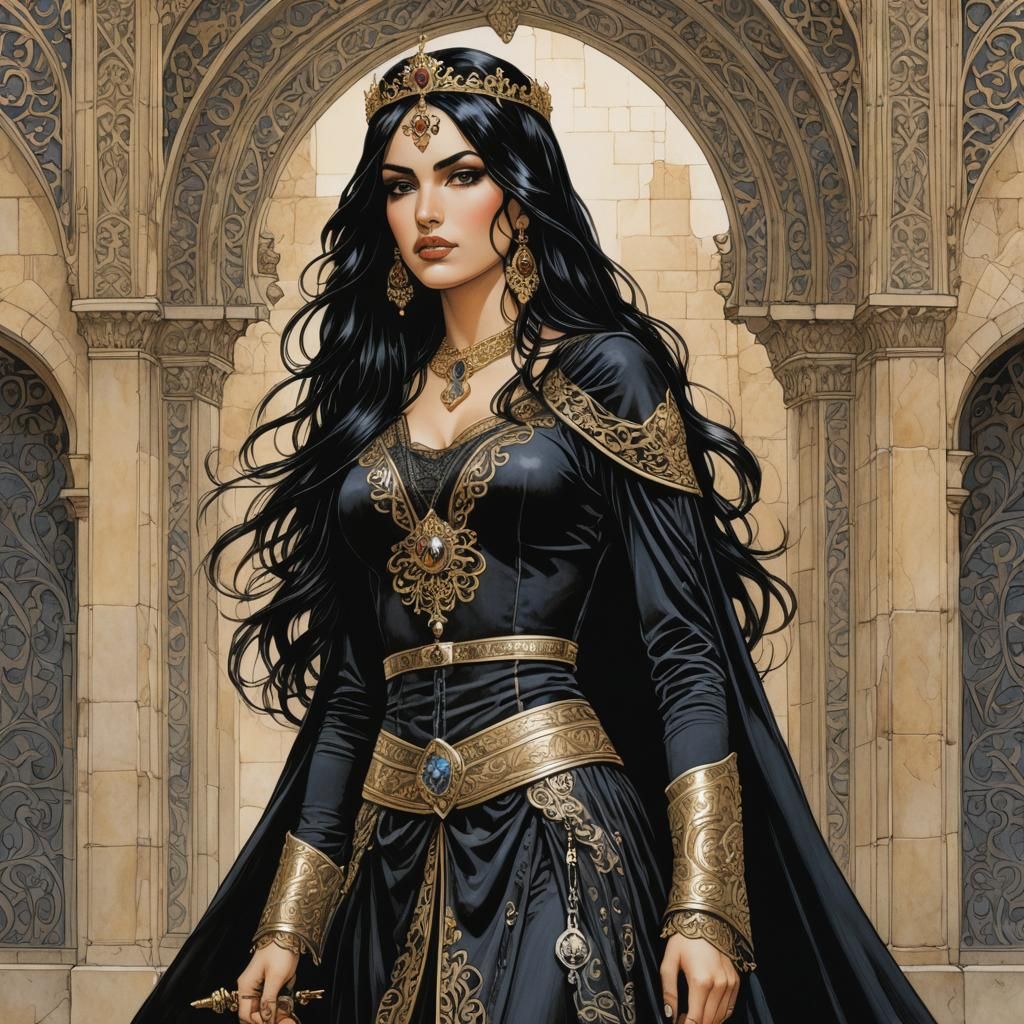 Arabian Princess in Gothic Dark Fantasy Style