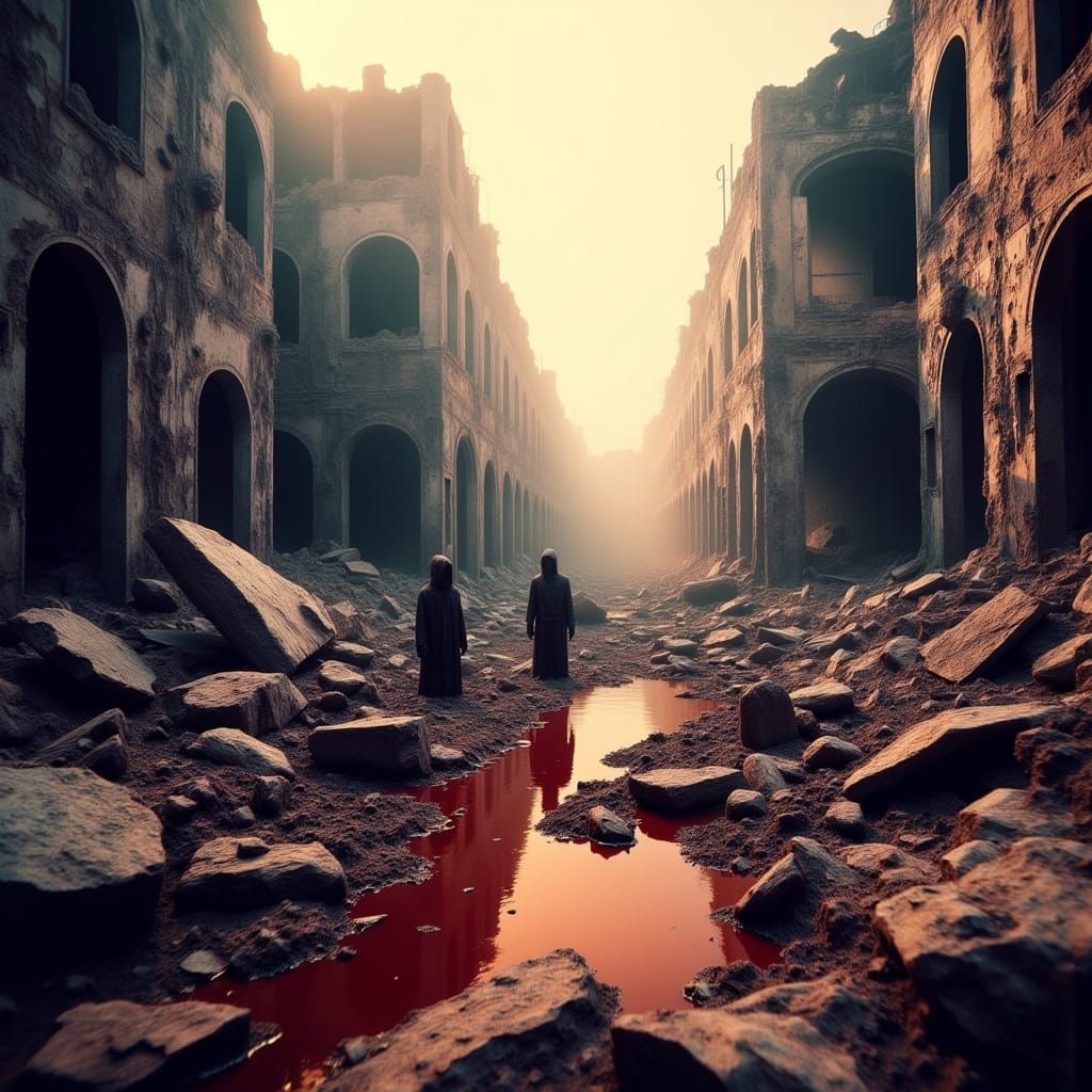 Apocalyptic Survivors Scavenge for Food in a Ruined Hellscap...