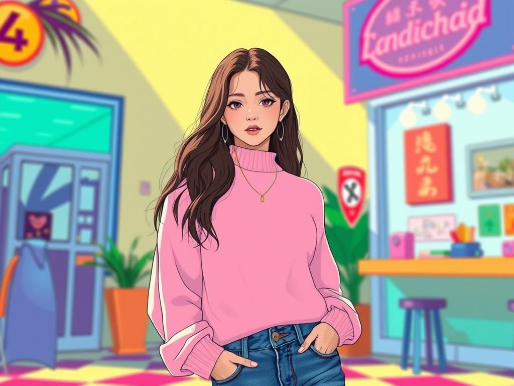 Madison Beer Posing in Vibrant Anime Style