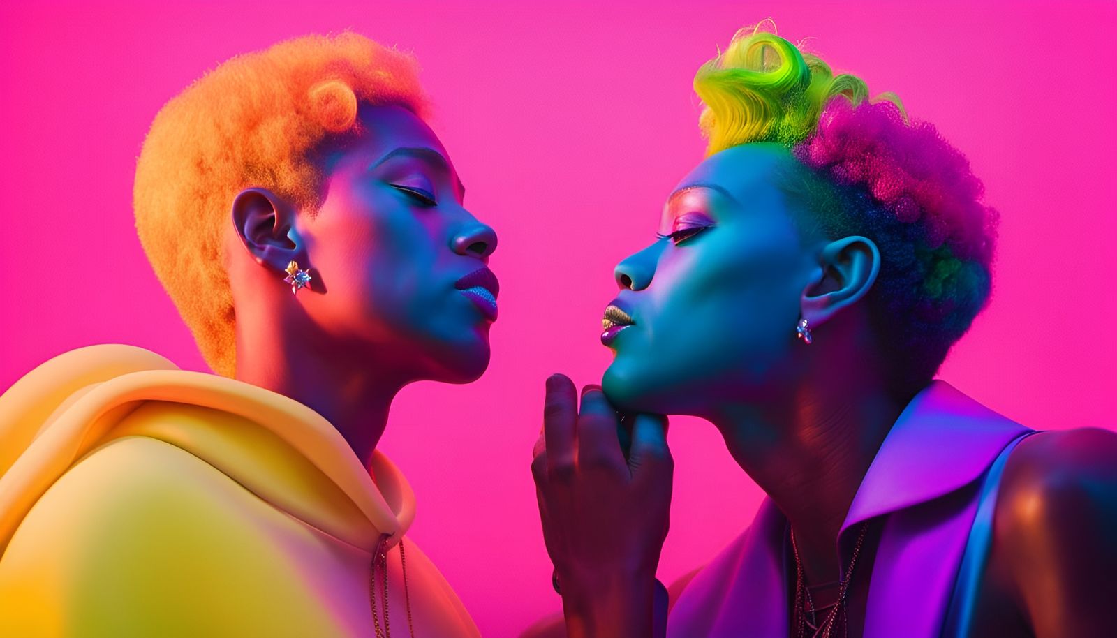 Colorful New York Social Scene in Contemporary CGI Art