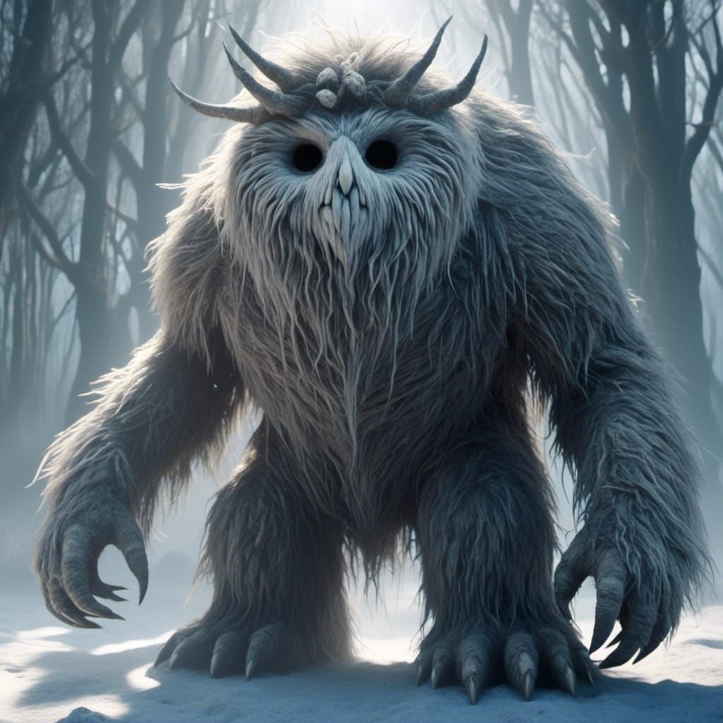 Intimidating Snow Owlbear with Piercing Gaze