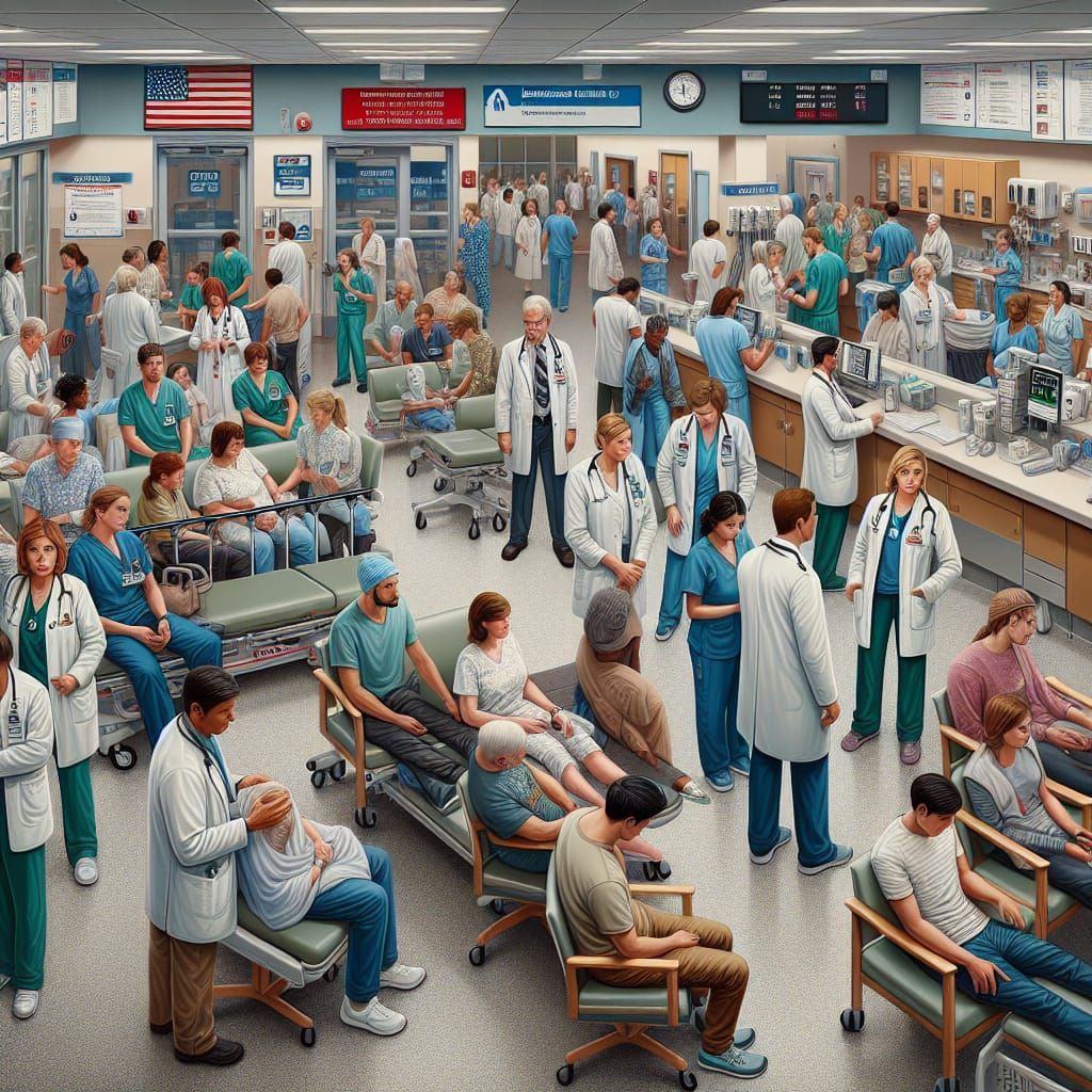 Emergency Room Scene with Diverse Medical Staff