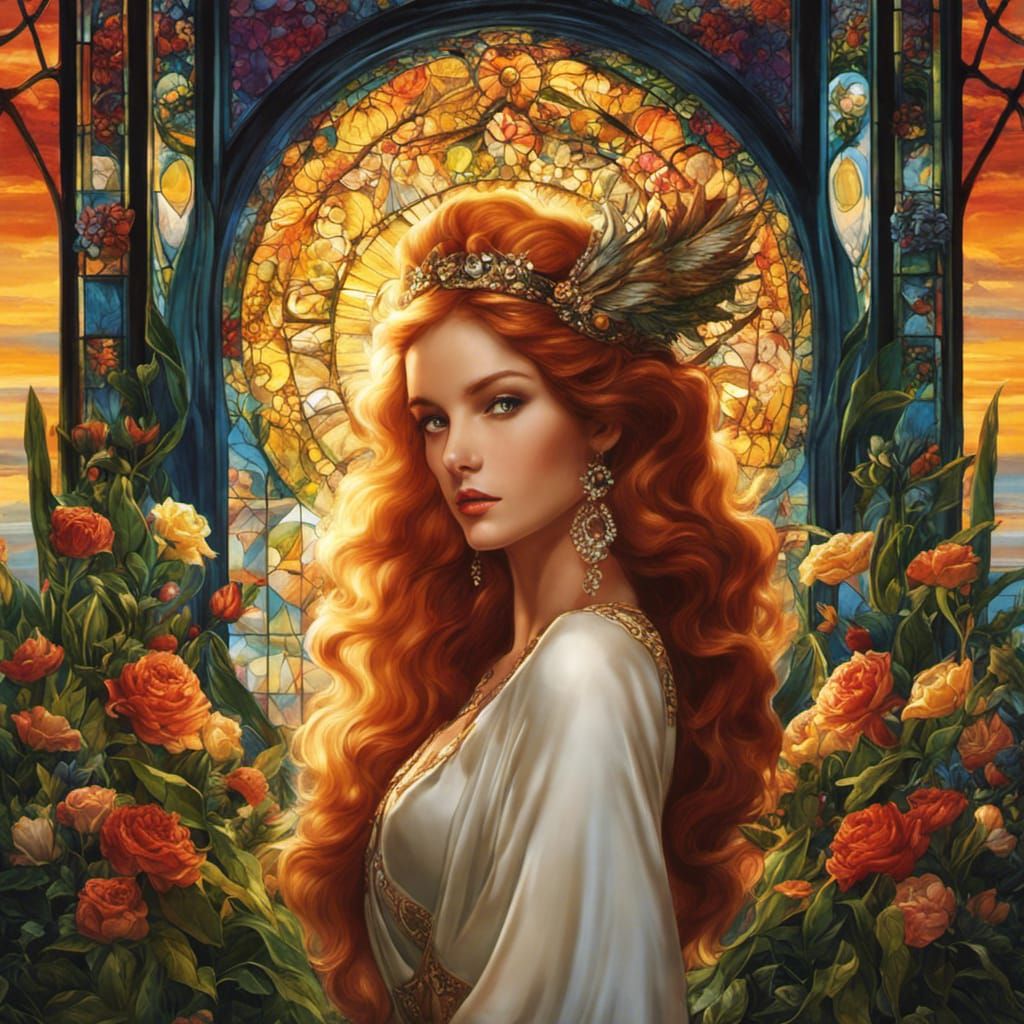 Goddess Persephone Portrait in Hyperrealistic Style