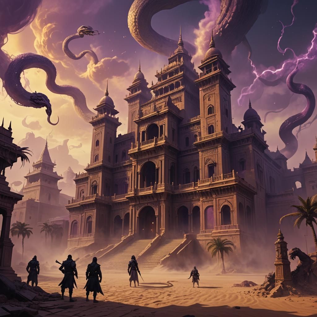 Ominous Palace in Dark Fantasy Style