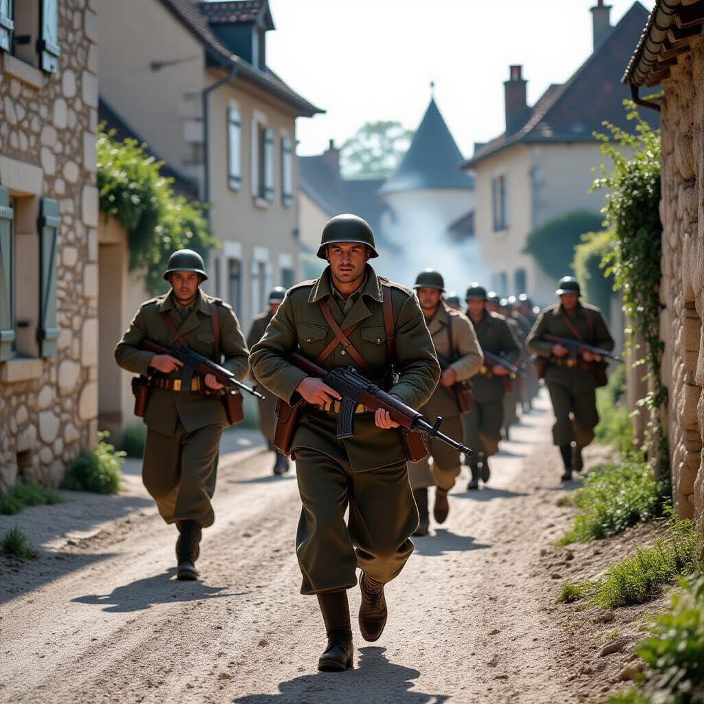 French Resistance Fighters Evading Nazis: Cinematic Film Sti...
