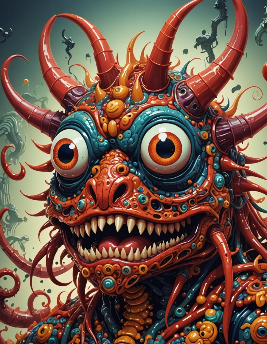Oriental Chili Monster: Creepy, Cute AI Art