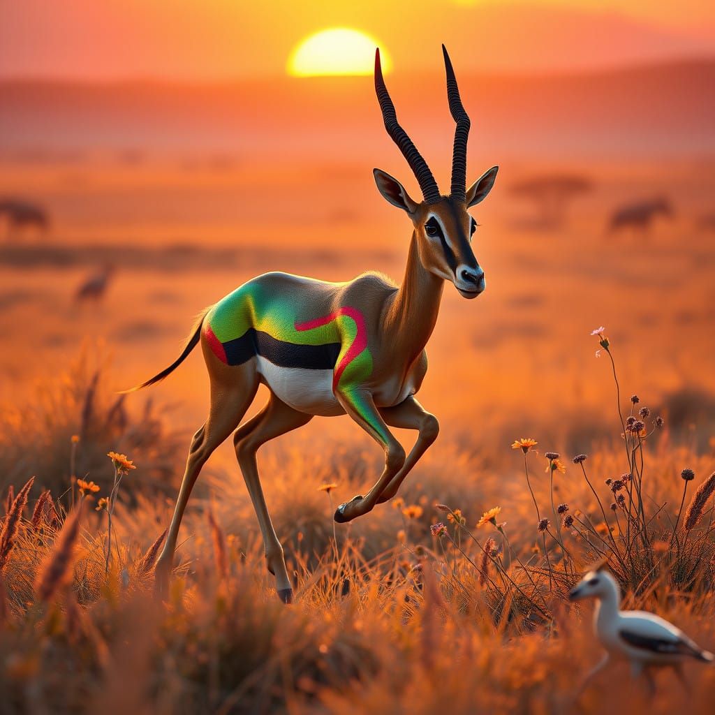 SPRINGBOK/THOMSONS GAZELLE (painted with colours of South Af...