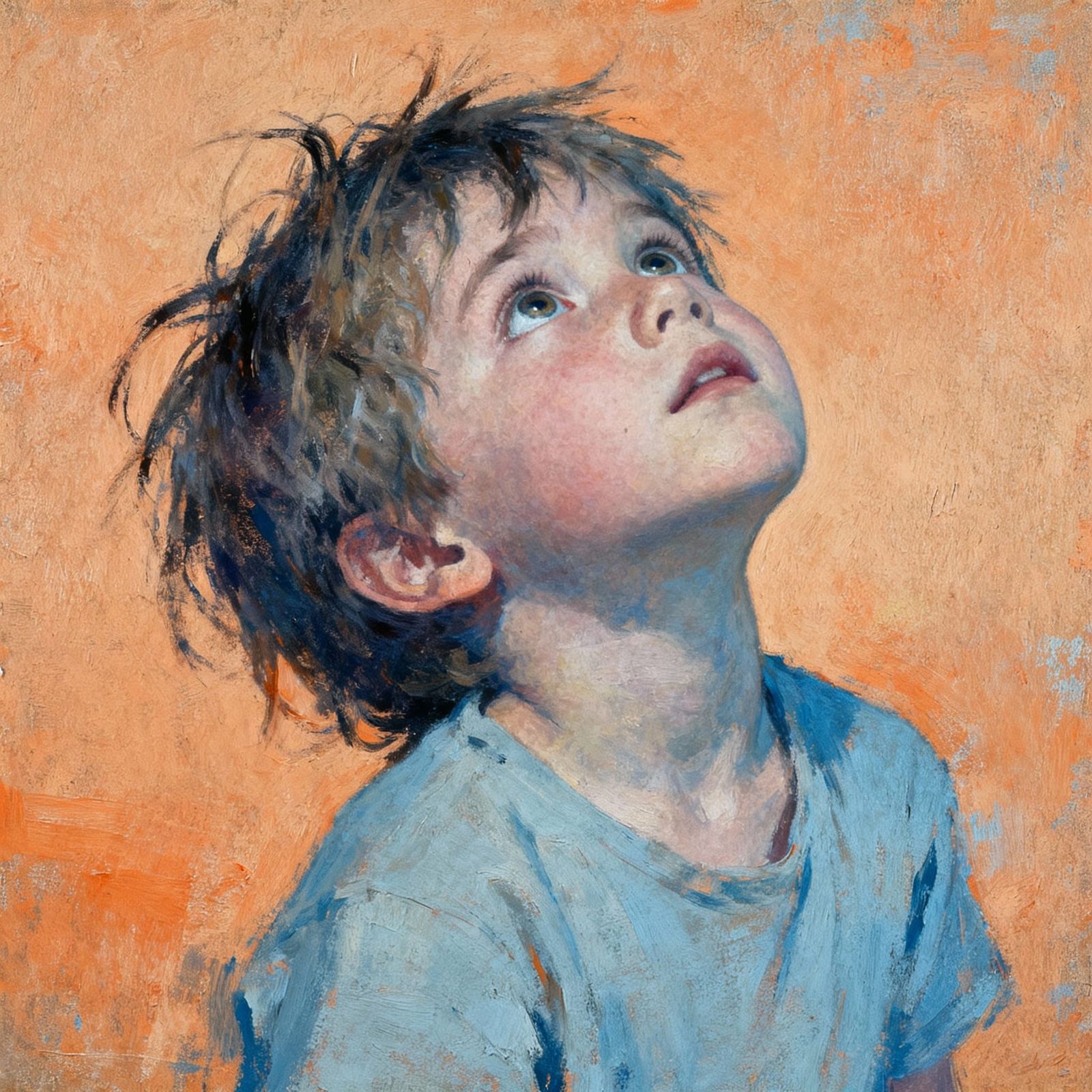 Child Gazing Up in Crude Indie Rock Album Art