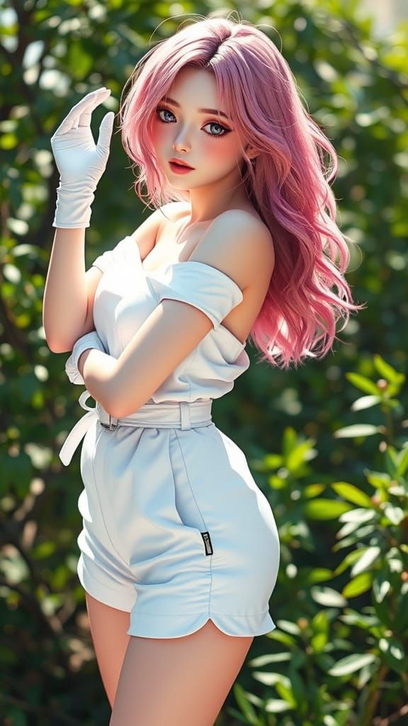 Sakura Haruno as High-Fashion Model in Anime Style