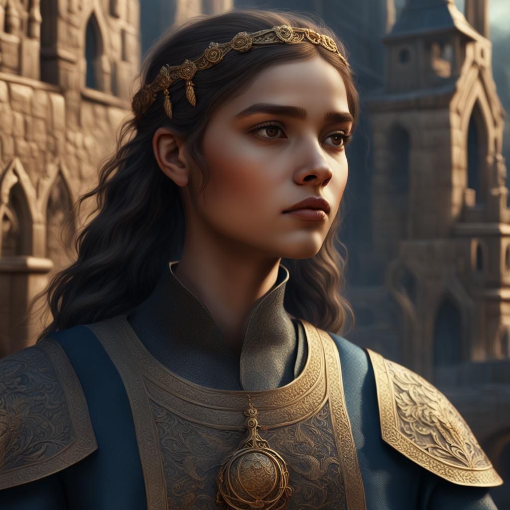 Medieval Girl Portrait with Sci-Fi Elements