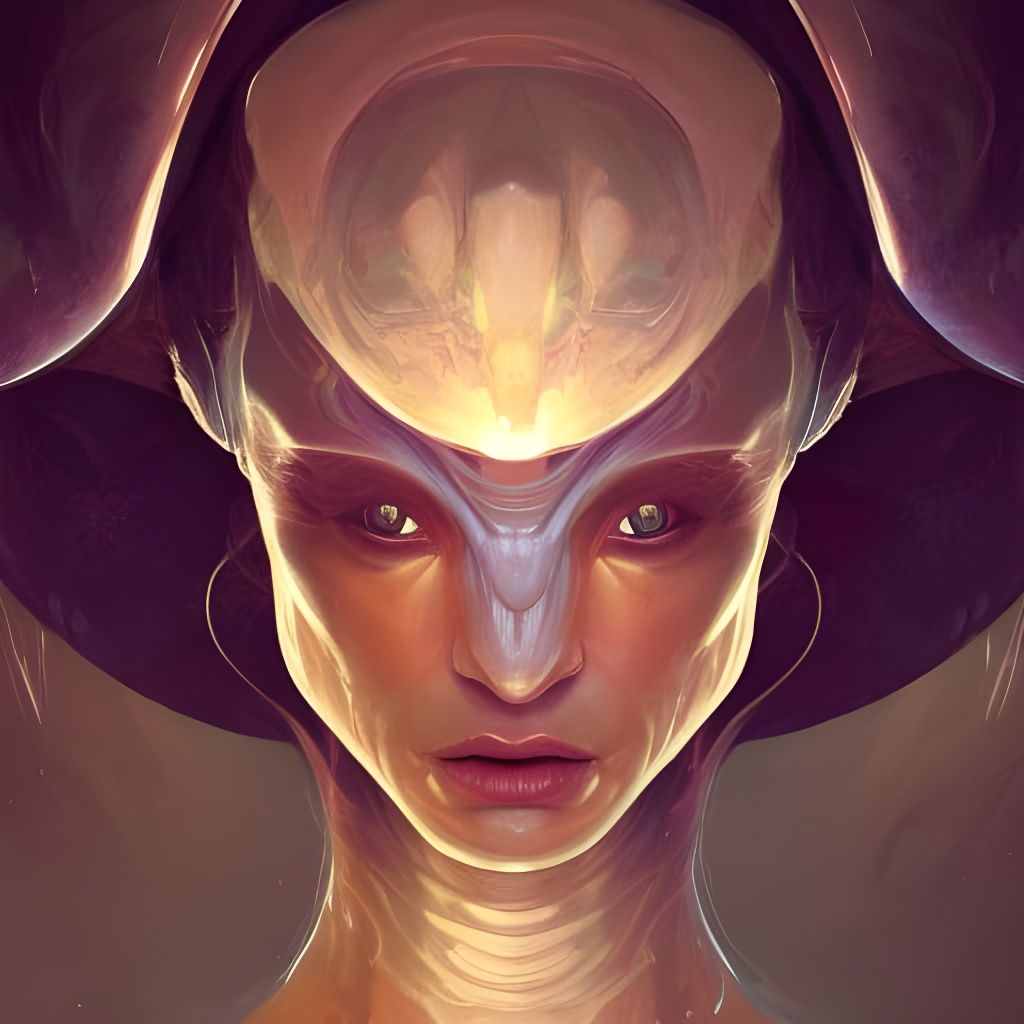 Hyperdetailed Alien Rose Portrait in Volumetric Lighting