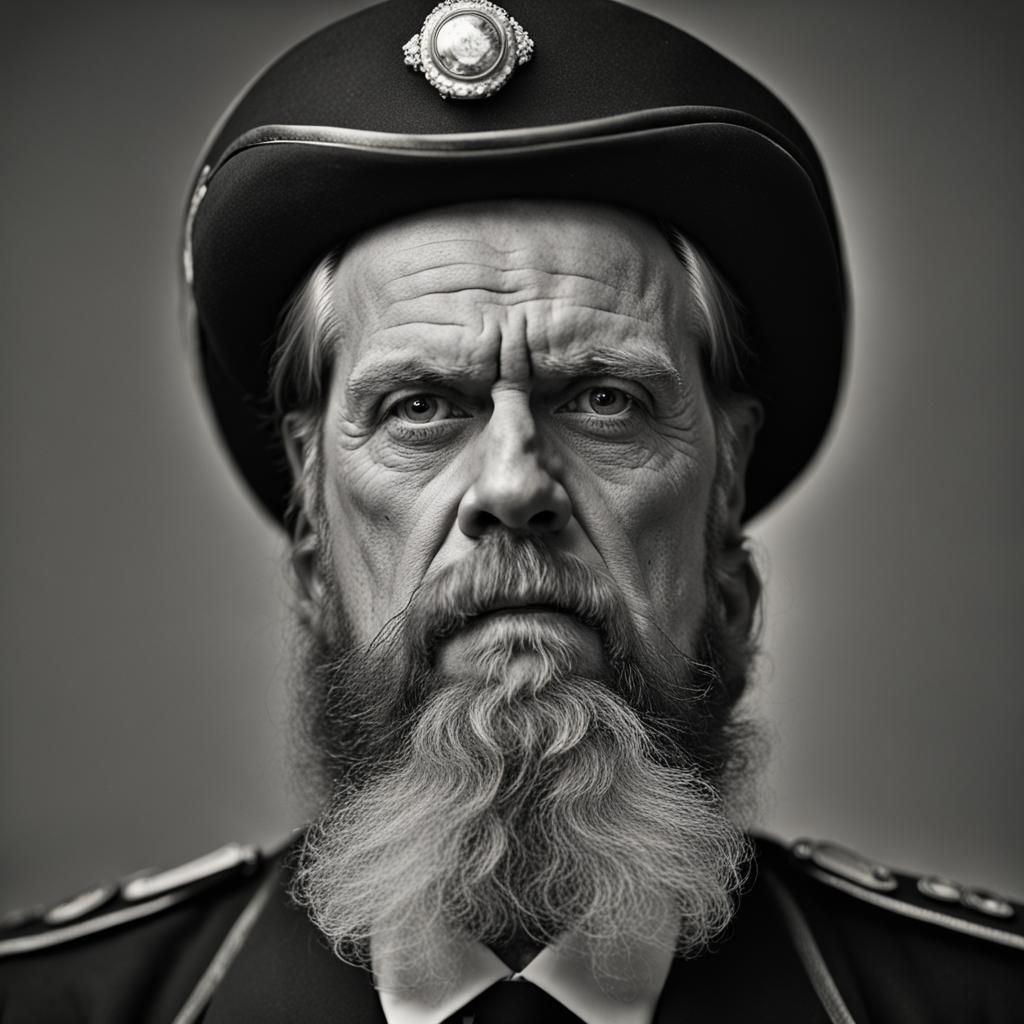 Sinister Portrait of Pedro II in Black and White