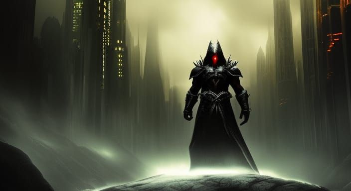 Ethereal Black Monster in Dark Fantasy Style