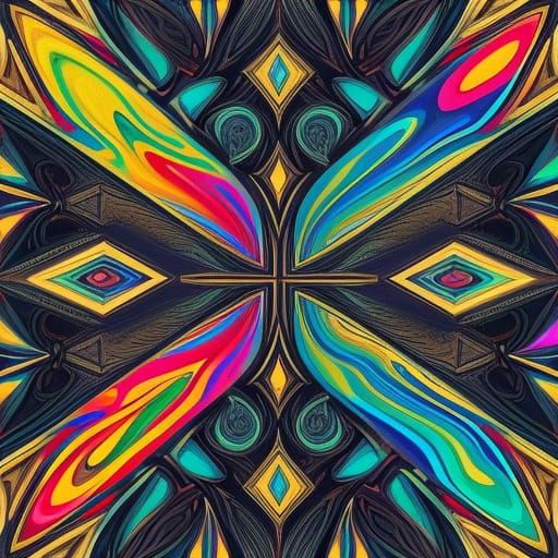 Intricate Indigenous Jewelry in Abstract Cubist Style