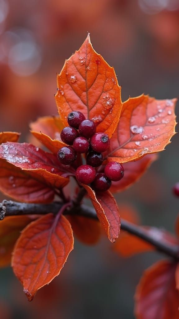 Vibrant Holly Berries in Rich Autumn Colors