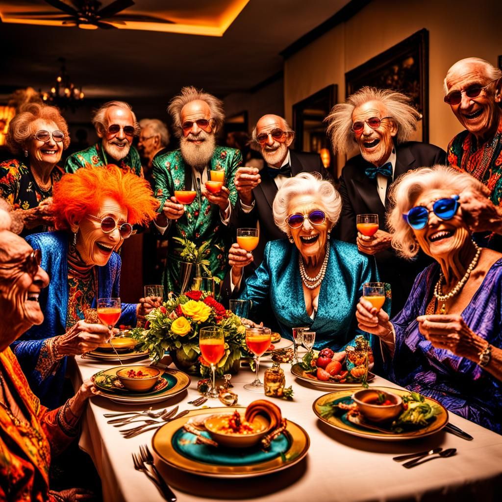 Ecstatic Nursing Home Dinner in Divine Psychedelic Style