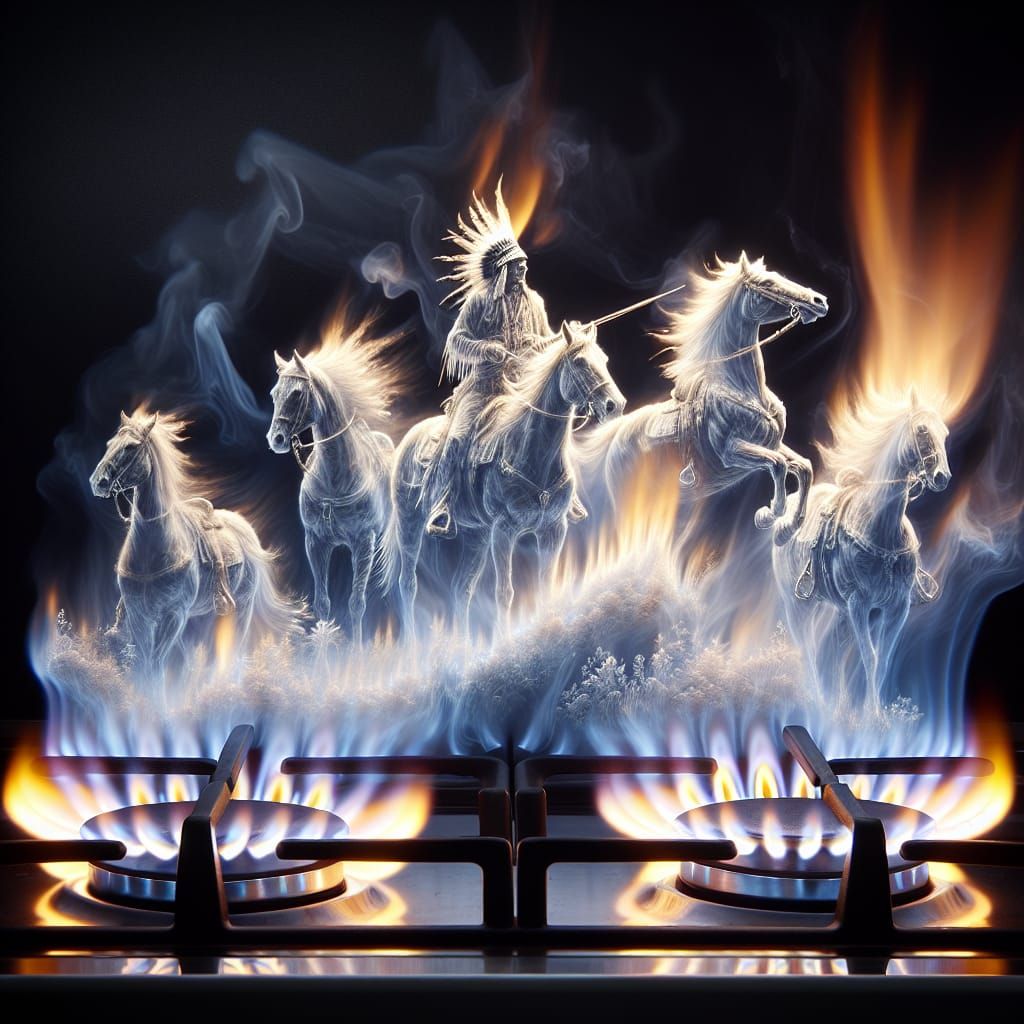 Comanche Warriors Emerge from Kitchen Flames