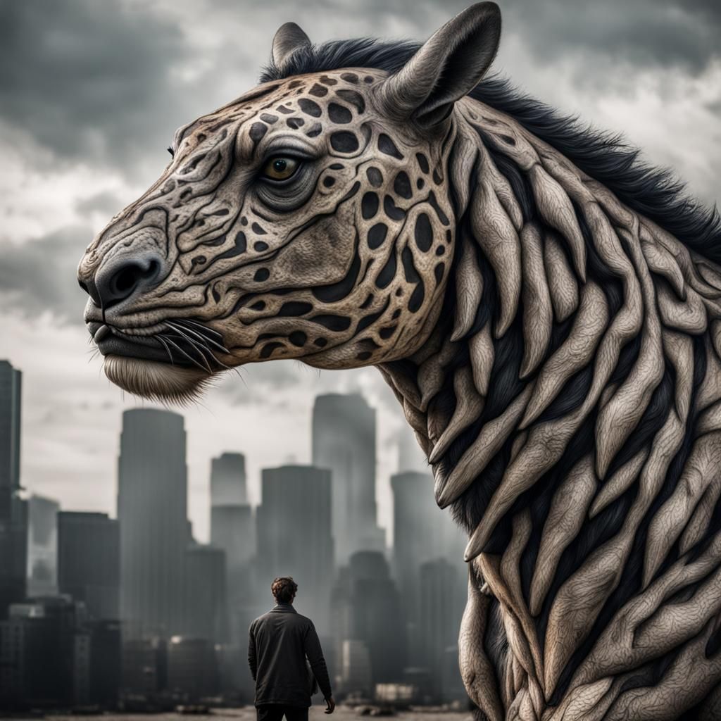 Hyperrealistic Transformation: Person into Artificial Animal