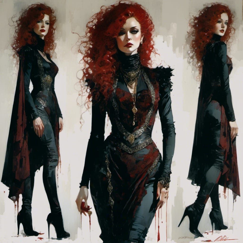 Dark Queen Portrait in Dramatic Oil Painting Style