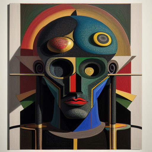 Bizarre Surrealist Masterpiece in Deep Triadic Colors