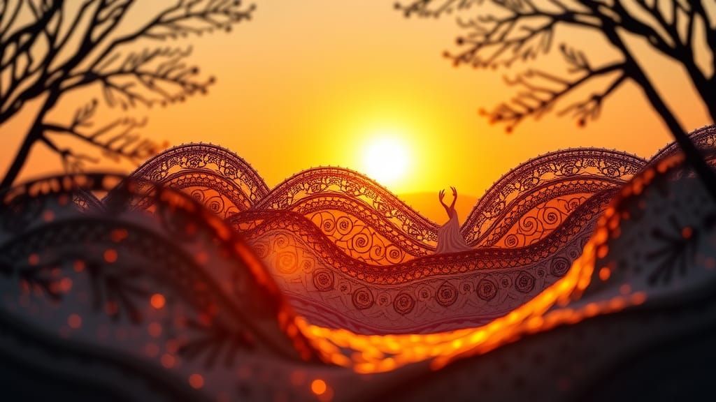 Abstract Vector Fractal with 3D Shading