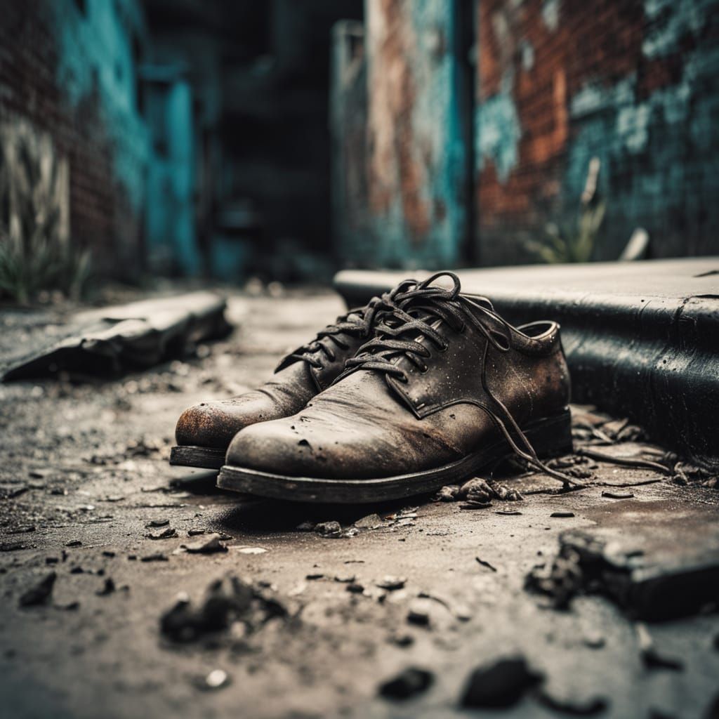 Gritty Grunge Shoe in Abandoned Urban Decay