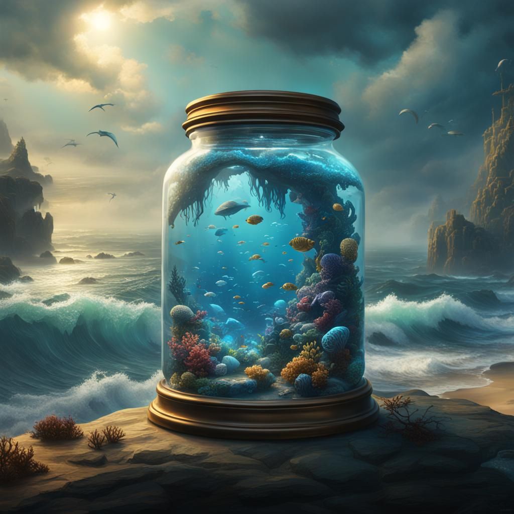 Ocean in a Jar: Detailed Matte Painting