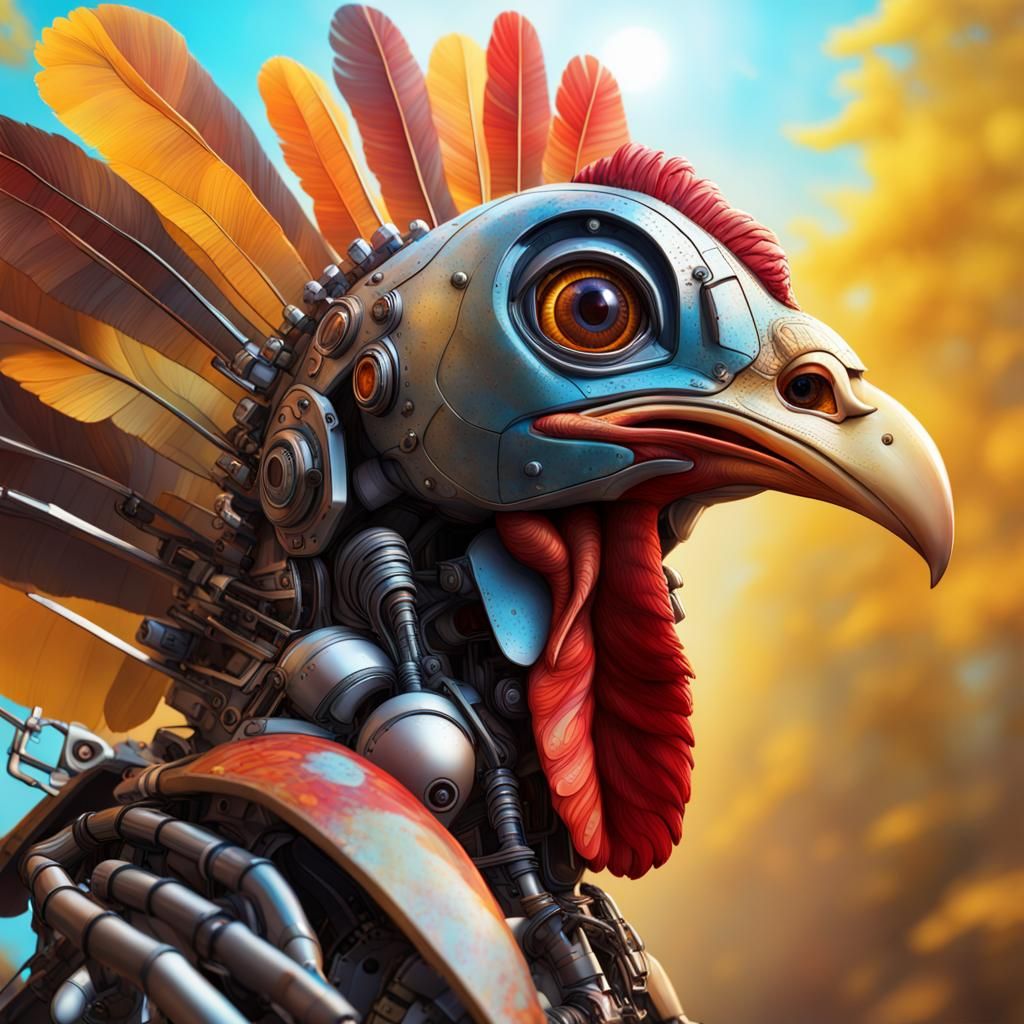 Hyperrealistic Robotic Turkey Concept Art