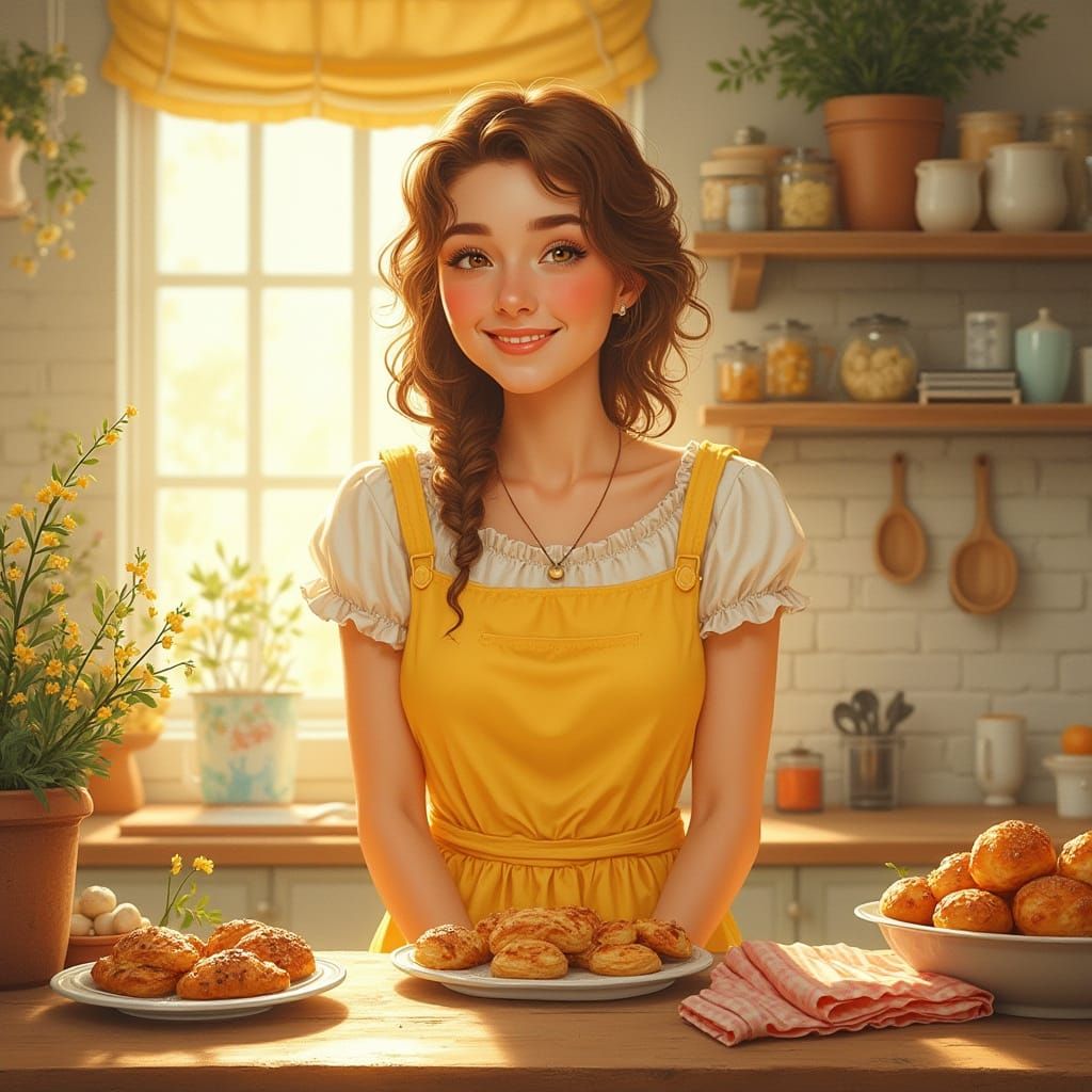 Sunday Morning Kitchen Delight in Warm Americana Realism