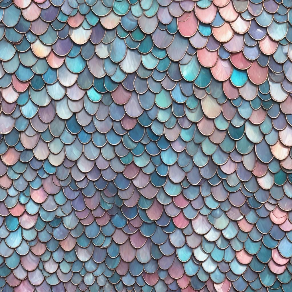 Opulent Mermaid Queen with Iridescent Pastel Scales