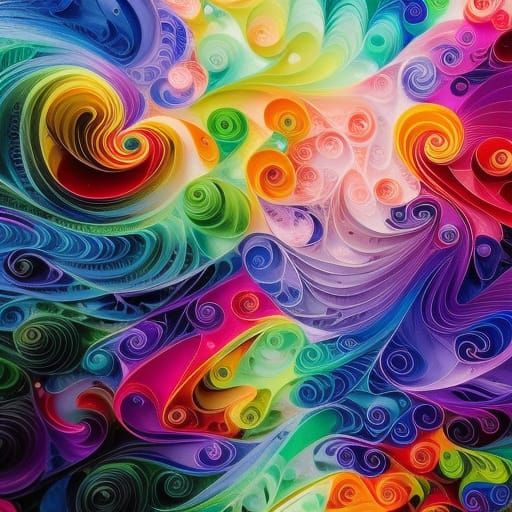 Rainbow Sky Swirls in Hyperrealistic Fantasy Style