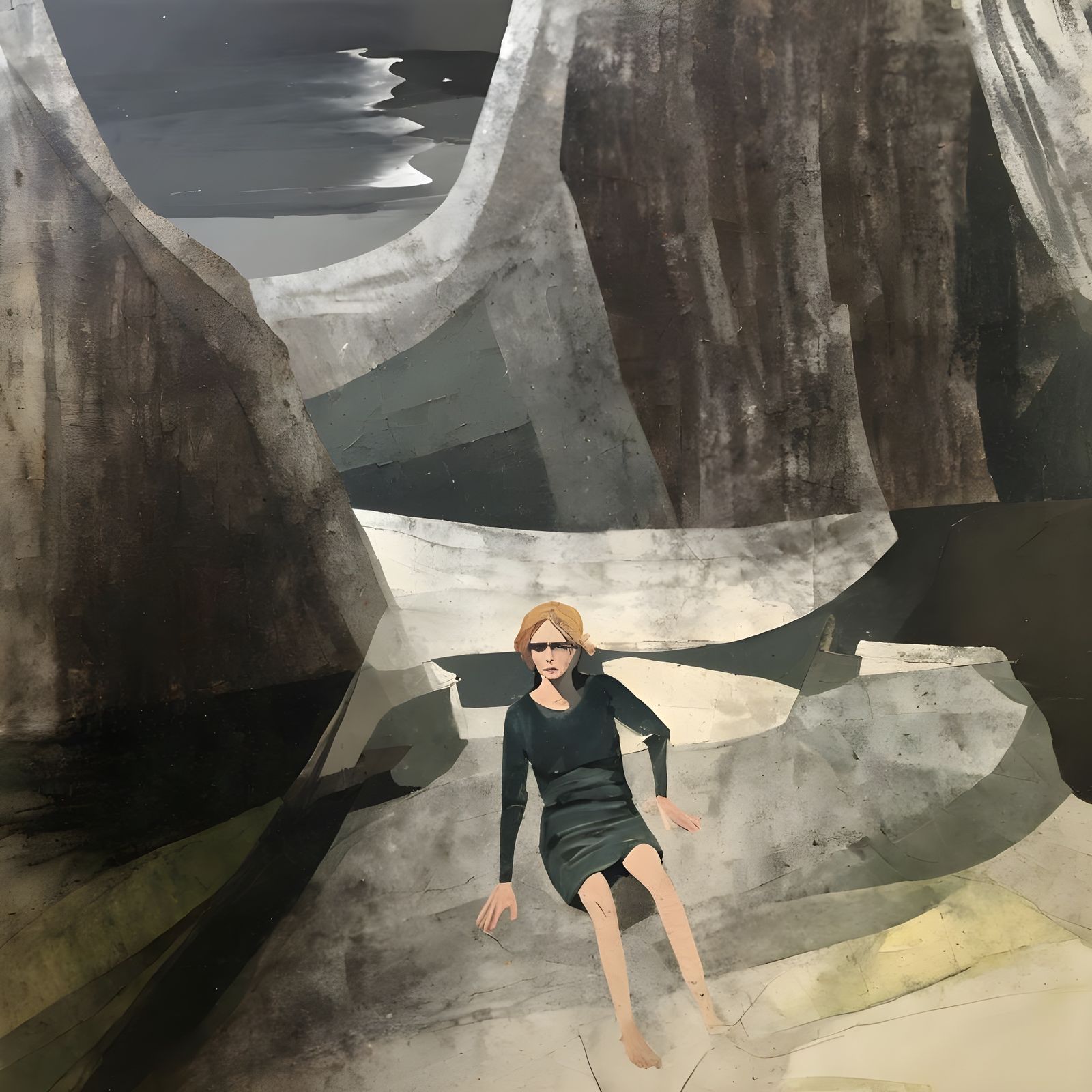 Expressive Figure in Abstract Expressionist Style