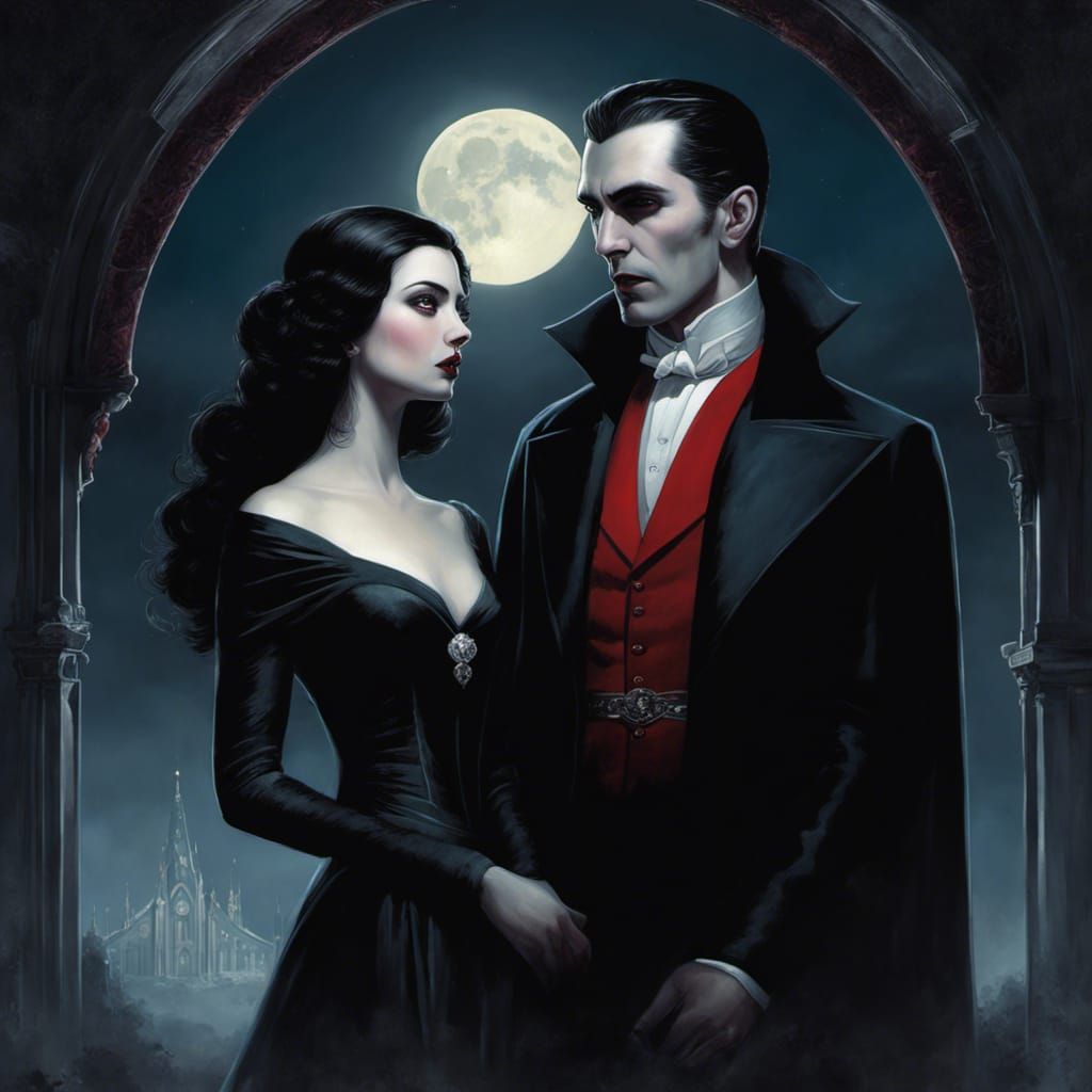 Dracula and Mina: Romantic Gothic Portrait