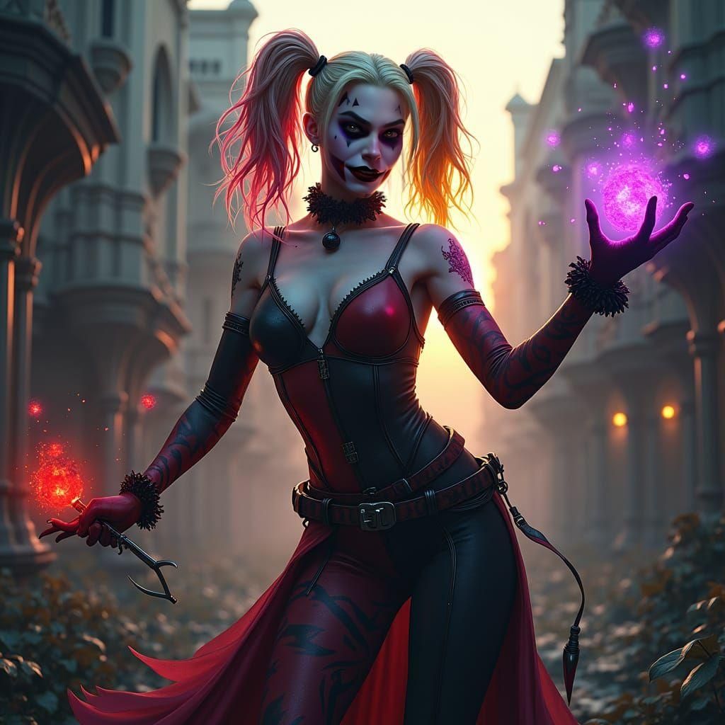 Venomized Harley Quinn: Dark Fantasy Concept Art