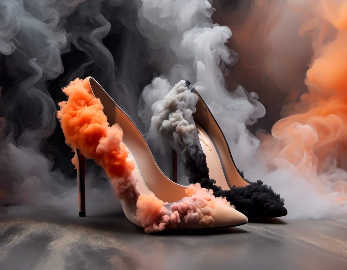 Designer Heels Made of Colored Smoke
