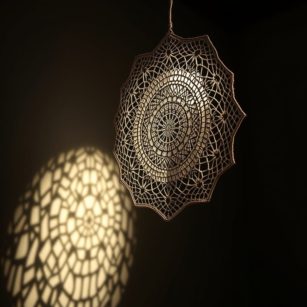 Illuminated Crocheted Doily Shadow Pattern