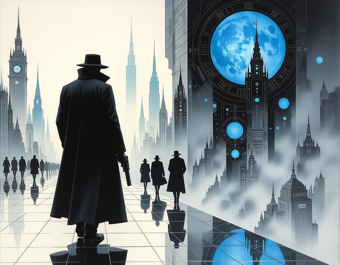 Sinister Cyberpunk Cityscape in Blade Runner Style