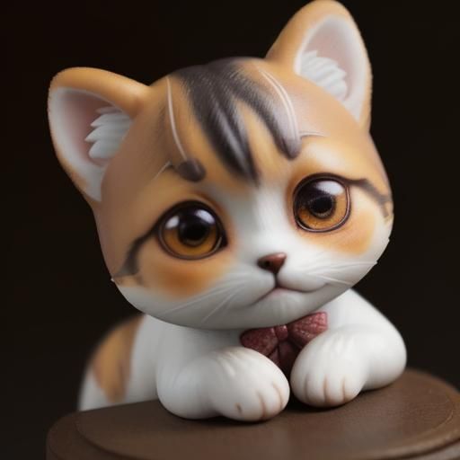 Calico Cat and Dog Chibi Bobbleheads
