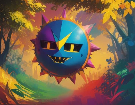 Cute Surreal Critter in Geometric Digital Art