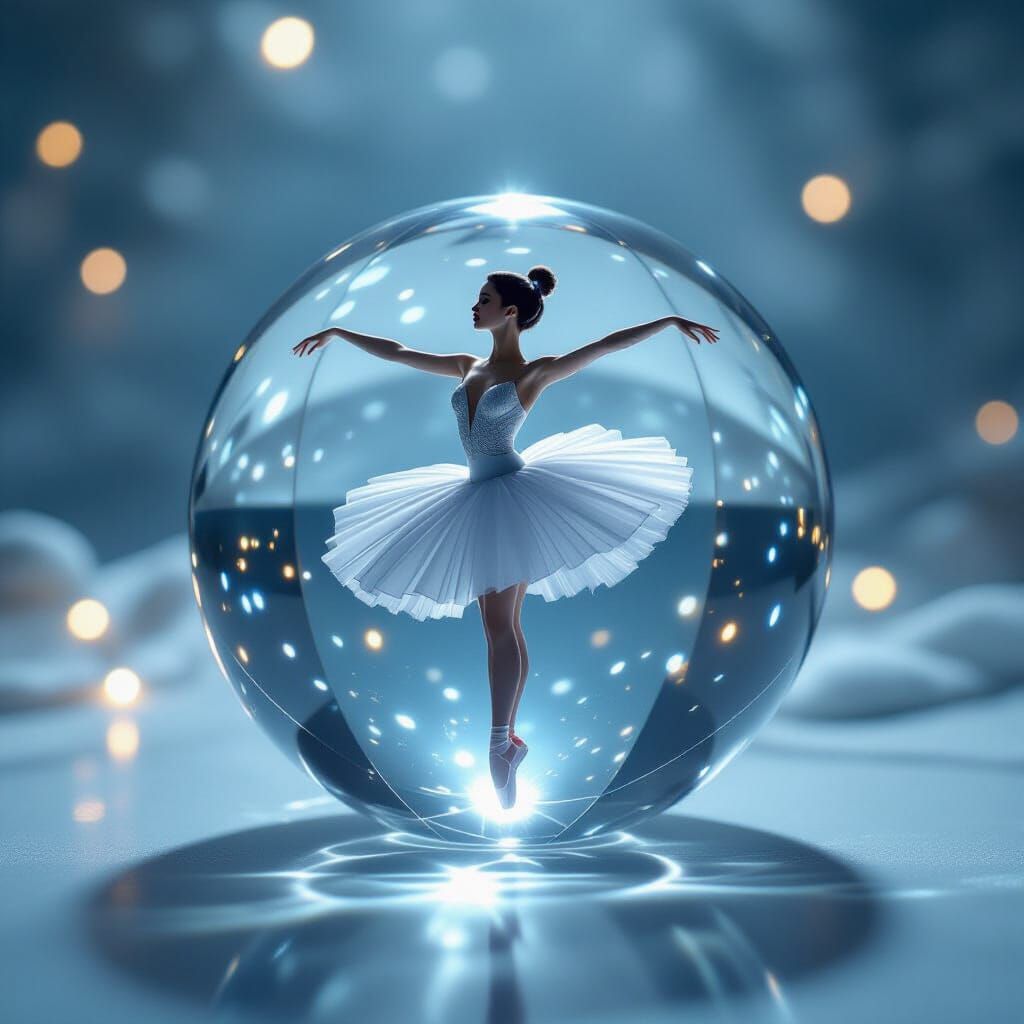 Crystal Ballerina in Dramatic Cinematic Lighting