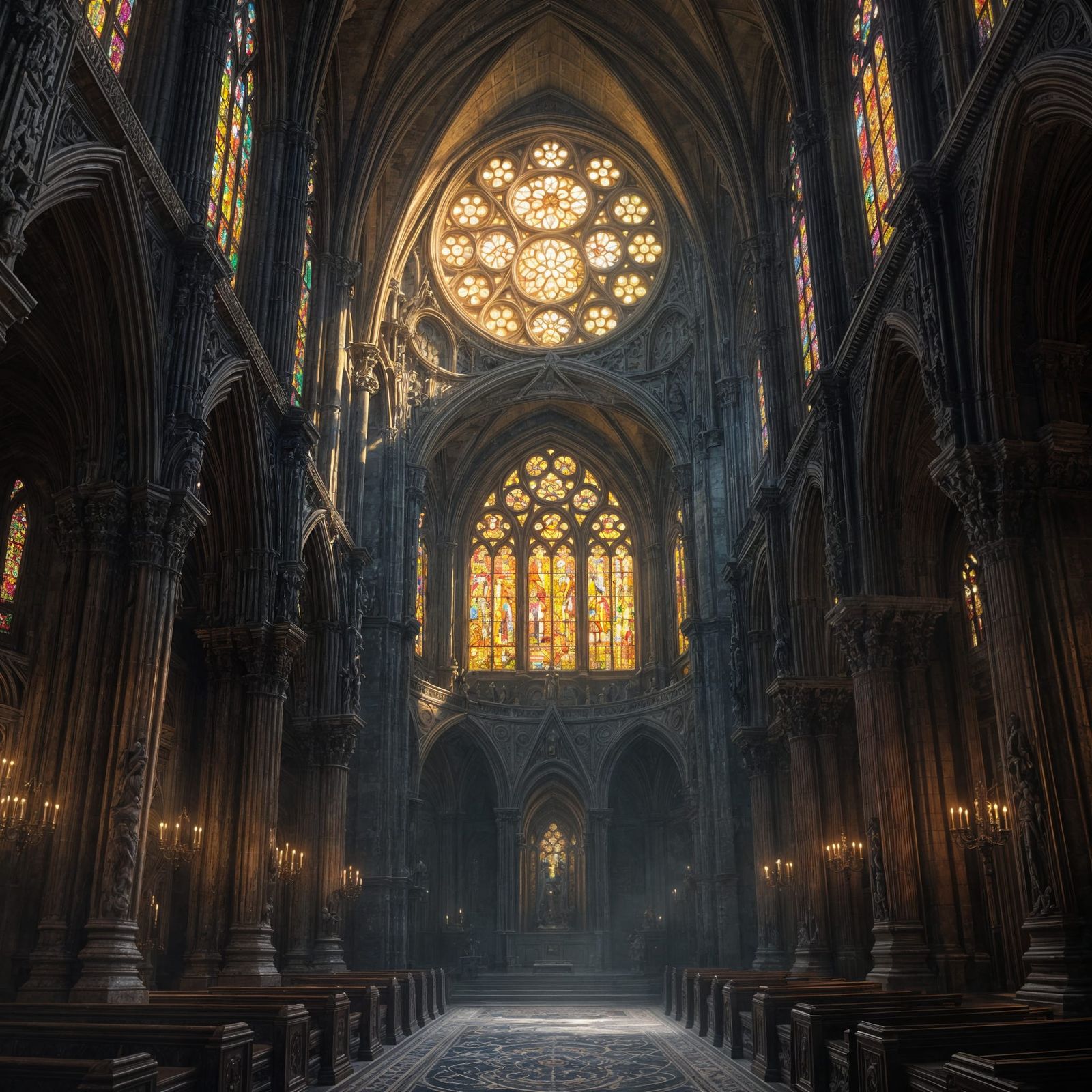 Dark Fantasy Cathedral Masterpiece in Maximalist Digital Sty...