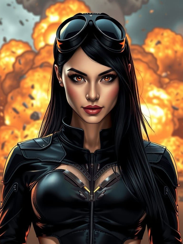 Baroness in Modern Black Leather Armor