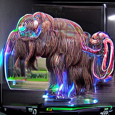 Electric Mammoth in Holographic 3D Rendering