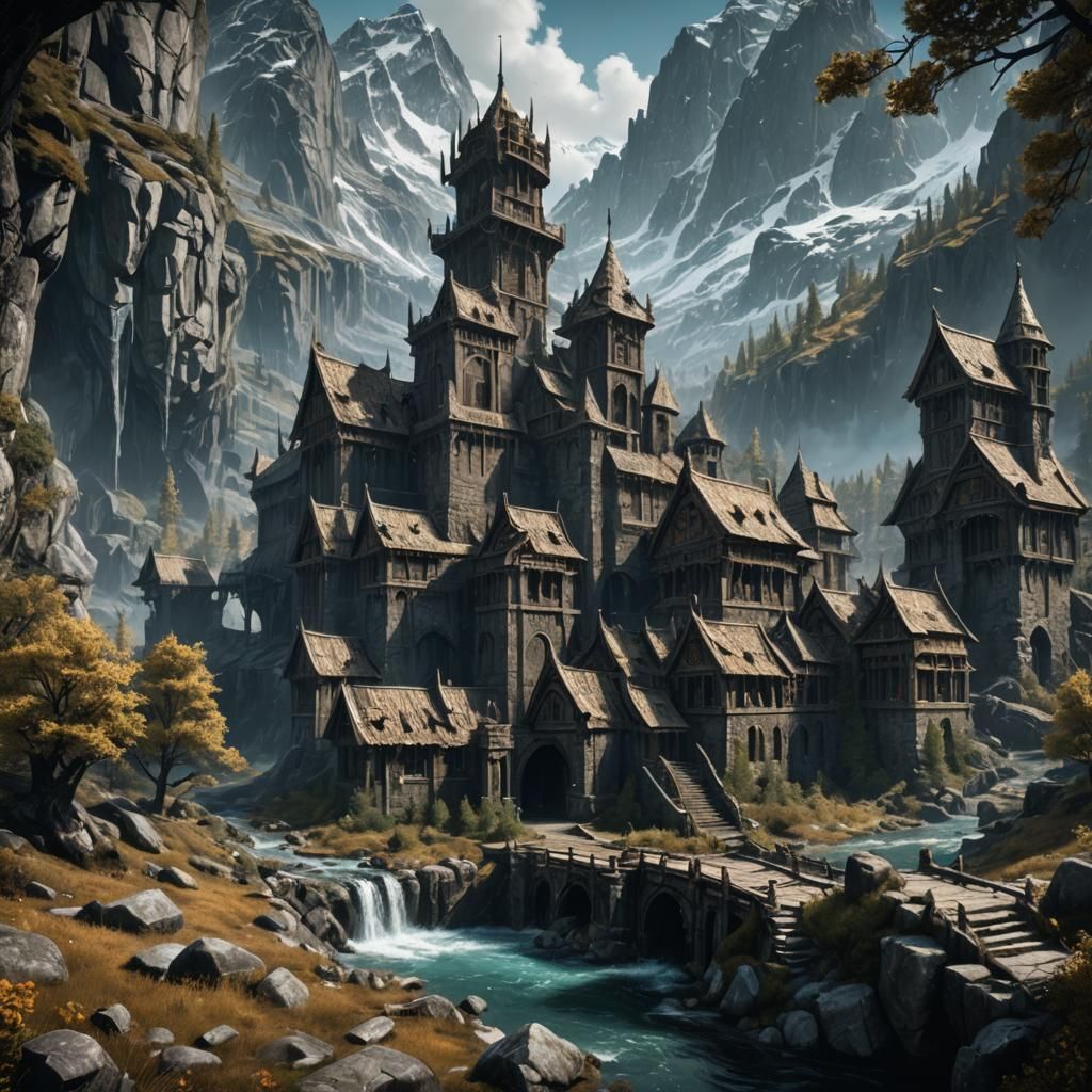 Armored Falmer Warrior: Detailed Matte Painting