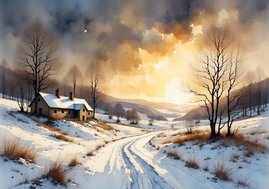 Winter Landscape in the Style of John Constable