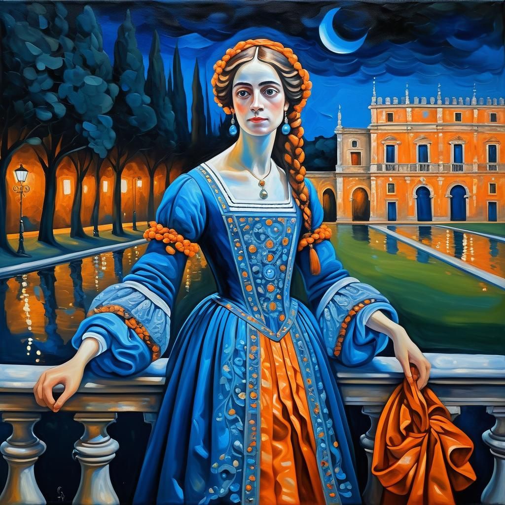 Baroque Portrait of a Tsarina with Blue Braids