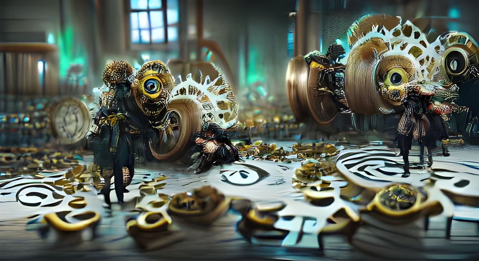 Intricate Clockwork Labyrinth in 3D Mechanical Art